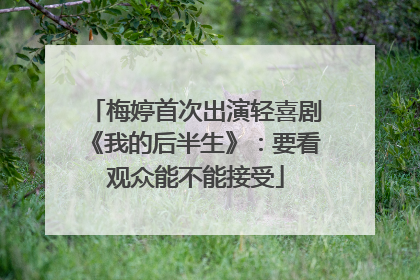 梅婷首次出演轻喜剧《我的后半生》：要看观众能不能接受