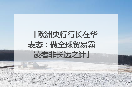 欧洲央行行长在华表态：做全球贸易霸凌者非长远之计