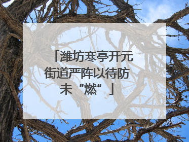潍坊寒亭开元街道严阵以待防未“燃”