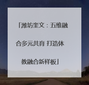 潍坊奎文：五维融合多元共育 打造体教融合新样板