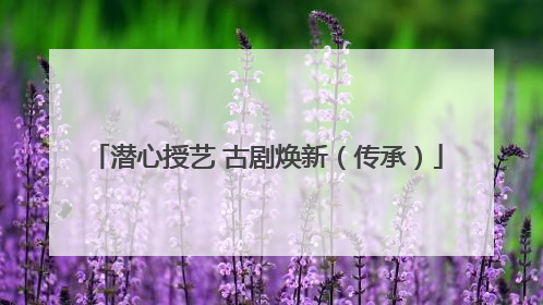 潜心授艺 古剧焕新（传承）