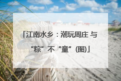 江南水乡：潮玩周庄 与“粽”不“童”(图)