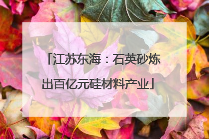江苏东海：石英砂炼出百亿元硅材料产业