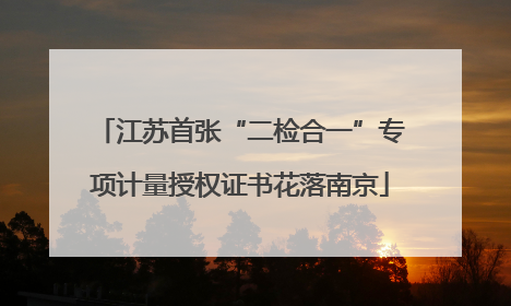 江苏首张“二检合一”专项计量授权证书花落南京