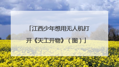 江西少年想用无人机打开《天工开物》（图）