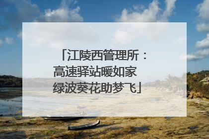 江陵西管理所：高速驿站暖如家 绿波葵花助梦飞