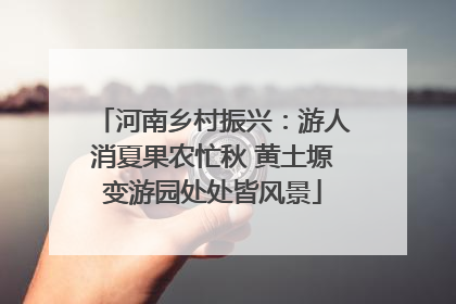 河南乡村振兴：游人消夏果农忙秋 黄土塬变游园处处皆风景