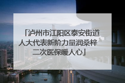 泸州市江阳区泰安街道人大代表新阶力量润桑梓 二次医保暖人心