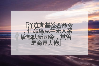 泽连斯基签署命令，任命乌克兰无人系统部队新司令，其曾是商界大佬