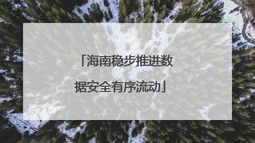 海南稳步推进数据安全有序流动