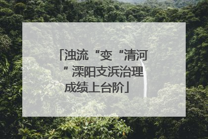 浊流“变“清河“ 溧阳支浜治理成绩上台阶