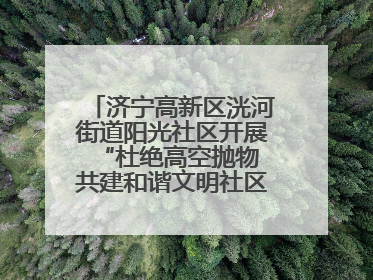 济宁高新区洸河街道阳光社区开展“杜绝高空抛物 共建和谐文明社区”宣传活动