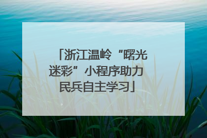 浙江温岭“曙光迷彩”小程序助力民兵自主学习