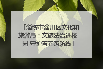 淄博市淄川区文化和旅游局：文旅法治进校园 守护青春筑防线
