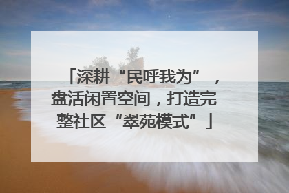深耕“民呼我为”，盘活闲置空间，打造完整社区“翠苑模式”