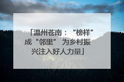 温州苍南：“榜样”成“邻里” 为乡村振兴注入好人力量