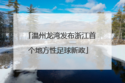 温州龙湾发布浙江首个地方性足球新政
