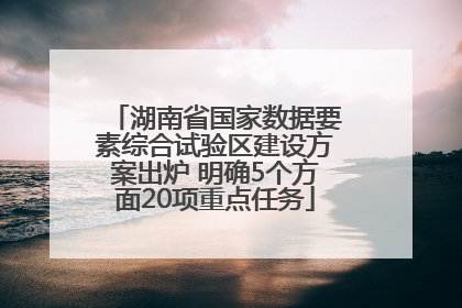 湖南省国家数据要素综合试验区建设方案出炉 明确5个方面20项重点任务