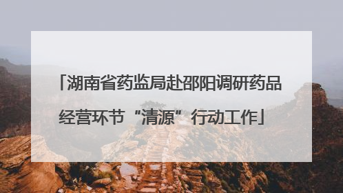 湖南省药监局赴邵阳调研药品经营环节“清源”行动工作