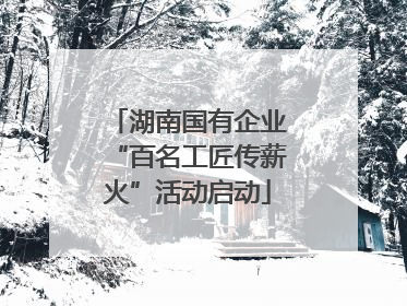 湖南国有企业“百名工匠传薪火”活动启动