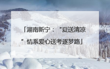 湖南新宁：“夏送清凉”情系爱心送考逐梦路