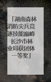 湖南森林消防尖兵竞逐技能巅峰 长沙市林业局获团体一等奖