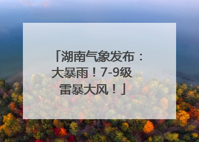 湖南气象发布：大暴雨！7-9级雷暴大风！