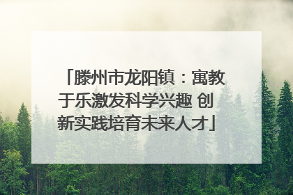 滕州市龙阳镇：寓教于乐激发科学兴趣 创新实践培育未来人才