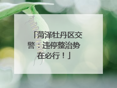 菏泽牡丹区交警：违停整治势在必行！