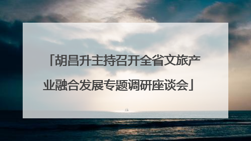 胡昌升主持召开全省文旅产业融合发展专题调研座谈会
