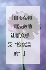 自贡荣县：司法救助 让群众感受“检察温度”