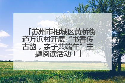 苏州市相城区黄桥街道方浜村开展“书香传古韵，亲子共端午”主题阅读活动！