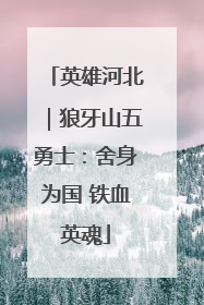 英雄河北｜狼牙山五勇士：舍身为国 铁血英魂