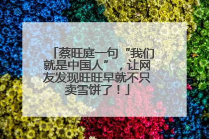 蔡旺庭一句“我们就是中国人”，让网友发现旺旺早就不只卖雪饼了！