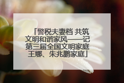 警税夫妻档 共筑文明和谐家风——记第三届全国文明家庭王娜、朱兆鹏家庭