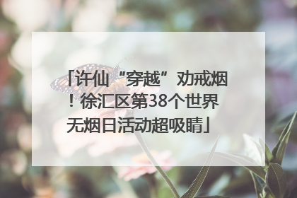 许仙“穿越”劝戒烟！徐汇区第38个世界无烟日活动超吸睛