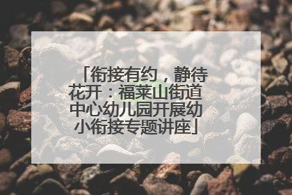 衔接有约，静待花开：福莱山街道中心幼儿园开展幼小衔接专题讲座