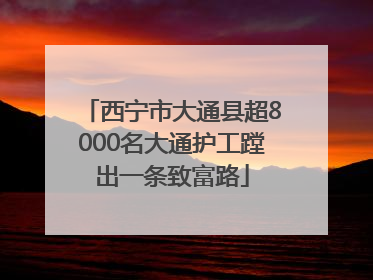 西宁市大通县超8000名大通护工蹚出一条致富路