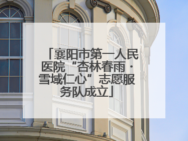 襄阳市第一人民医院“杏林春雨・雪域仁心”志愿服务队成立