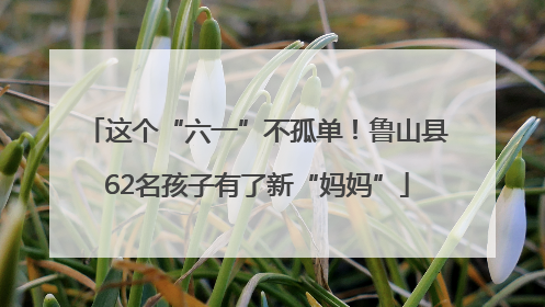 这个“六一”不孤单！鲁山县62名孩子有了新“妈妈”
