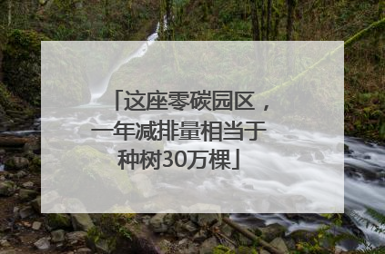 这座零碳园区，一年减排量相当于种树30万棵