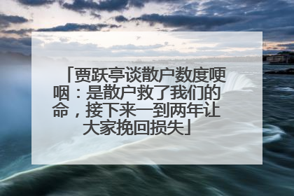 贾跃亭谈散户数度哽咽：是散户救了我们的命，接下来一到两年让大家挽回损失