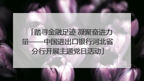 踏寻金融足迹 凝聚奋进力量——中国进出口银行河北省分行开展主题党日活动