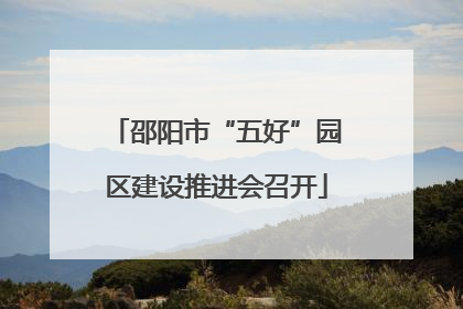邵阳市“五好”园区建设推进会召开