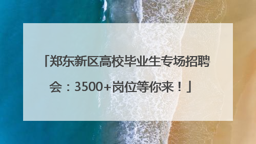 郑东新区高校毕业生专场招聘会：3500+岗位等你来！