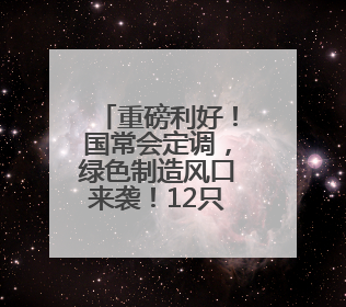 重磅利好！国常会定调，绿色制造风口来袭！12只潜力股曝光