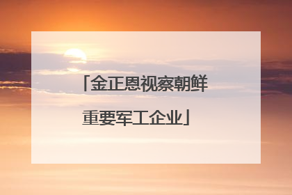 金正恩视察朝鲜重要军工企业