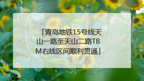 青岛地铁15号线天山一路至天山二路TBM右线区间顺利贯通