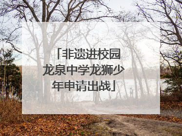 非遗进校园 龙泉中学龙狮少年申请出战