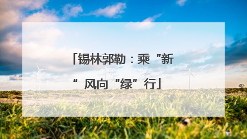 锡林郭勒：乘“新”风向“绿”行